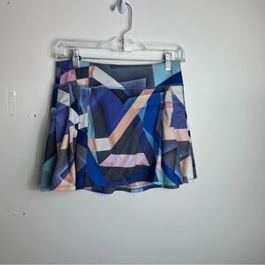 Athleta Electric Geo Speed Pleated Skirt Skirt Golf Tennis size small 1530
